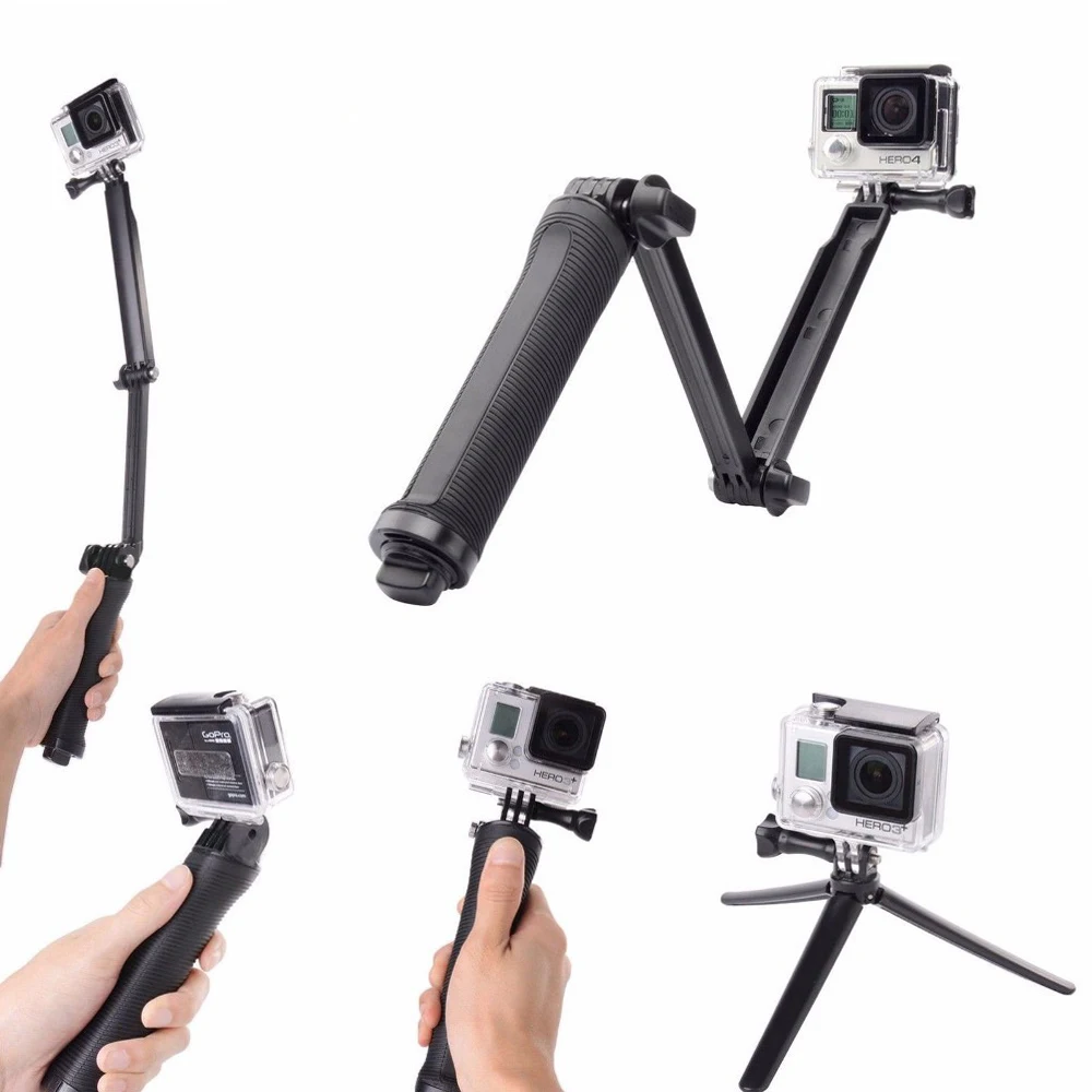 For Gopro Accessories 3 way grip arm tripod monopod for Gopro Hero 4 3