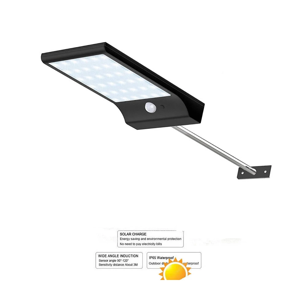 

Aluminum pole 48/36 LED Solar powered PIR Motion Sensor Wall Light Outdoor Indoor Waterproof Energy Saving Street Yard Path Home