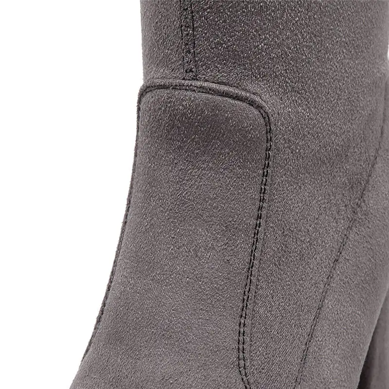 Colore Brown Ginocchio Della Gregge grey Scuro Donne A Alta apricot Autunno Morazora Di Solido Inverno Red I Punta Il grigio Delle Dark Coscia Nuovi 2018 wine Stivali Alti Più Tacchi Sopra naaYfBS