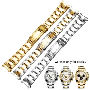 

20mm gold and silver wristband stainless watch band quality metal bracelet fit Daytone series replacement strap