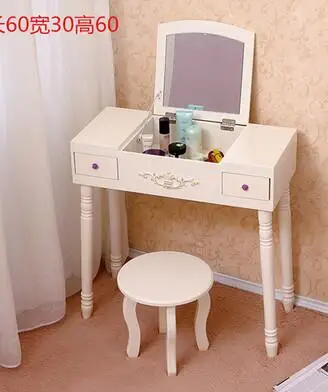 Столик для макияжа в маленькой спальне. Мини из натурального дерева Белый Сельский туалетный столик - Цвет: 09