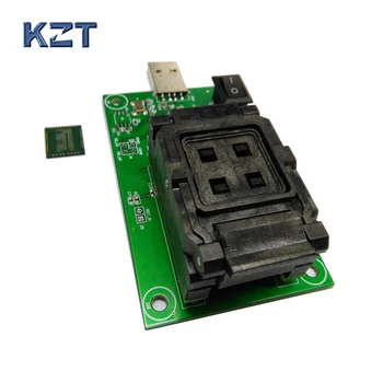 

eMCP162 Socket to USB, for BGA162 BGA186 testing, Chip Size 12*16mm, eMCP programmer Clamshell Test Socket For Data Recovery