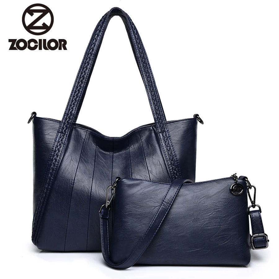

Luxury two sets Handbags Women Bags Designer PU Leather Handbags Bags For Women 2018 Large Hand Bag Top-handle Bags