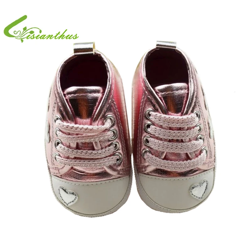 Детская обувь для девочек малышей Обувь для малышей Детские Мягкая обувь Розовый Щепка сердце тапки для Демисезонный