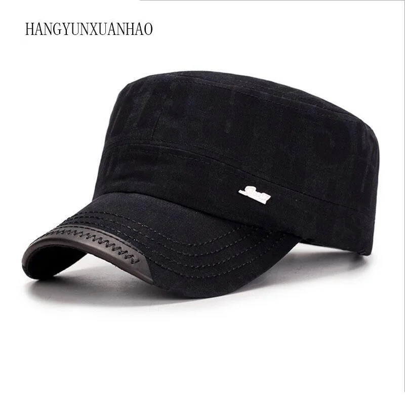 

Fashion Mens Womens Cotton Army Cap Sun Hat Outdoor Sports Baseball Caps Cadet Plain Cap Flat Top Hats Brim Visor Hat