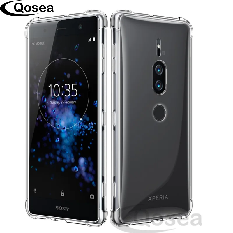 Qosea For Sony Xperia XZ1 Premium Case Transparent Protecttive Ultra Clear Slim Silicone Soft TPU XZ2 Back Cover |