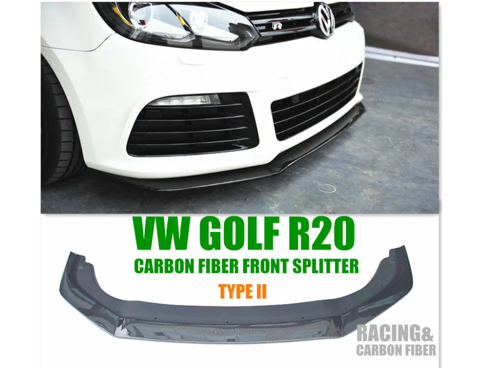 Передний разветвитель для VW GOLF R20 диффузор губ спойлер передний из углеродного