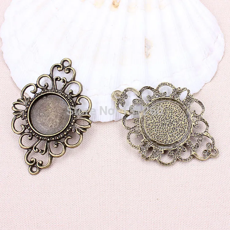 

10 pcs/lot Antibronze Oval Frame Setting Pendants,blank pendant trays,pendant base 17mm for inner size