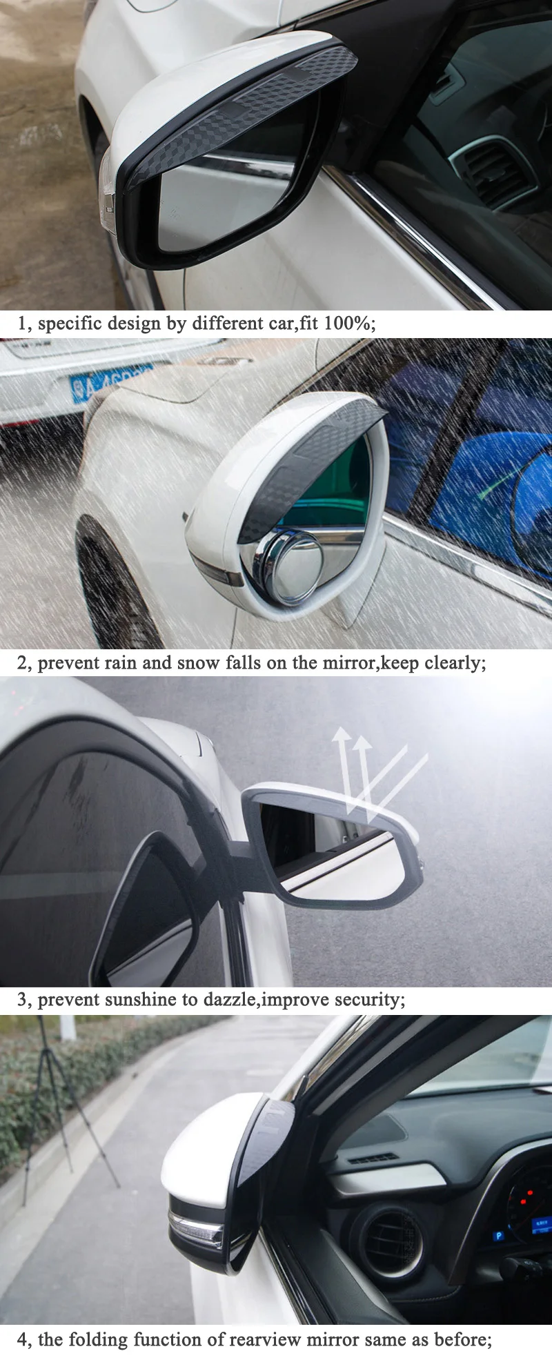 SNCN 2 шт. негибкое акриловое зеркало заднего вида для автомобиля, зеркало для бровей, защита от дождя, защита от дождя для Isuzu D-MAX