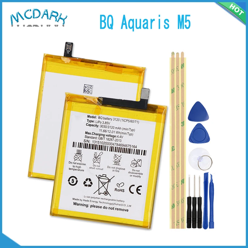 Новый аккумулятор 3120(1ICP5/60/71) для BQ Aquaris M5 3120 мАч + Инструменты | Мобильные телефоны