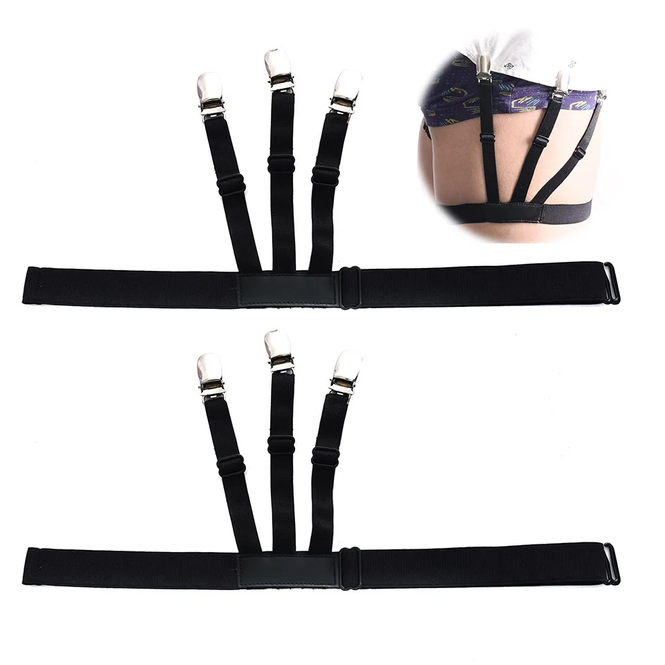 

2018 Newest Men's Shirt Stays Garters Elastic Adjustable Shirt Holders Crease-Resistance Belt Non-slip Buckle Style Suspenders