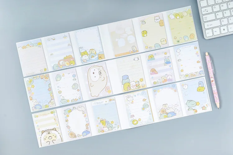 Милый мультфильм Sumikko guurashi 6 складной блокнот для заметок Kawaii N Times Sticky Notes memo закладки для блокнота подарочные канцелярские товары