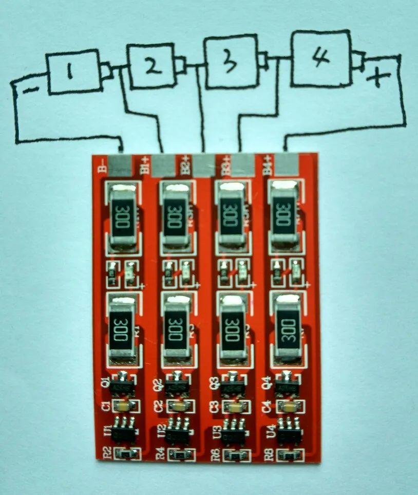 

BMS Protection Board w/ Balance for 1~4 cell 3.2V Lithium iron phosphate Battery