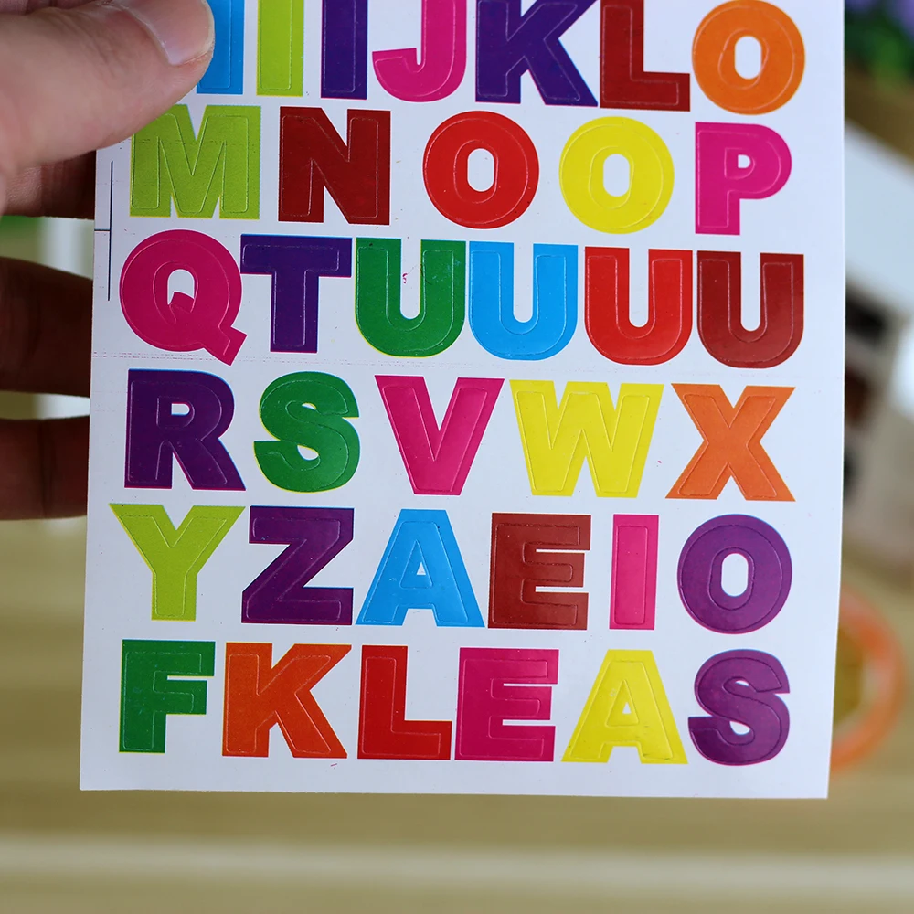 10sheets/pack Multicolor A~Z Letters Stickers Alphabets Sticker Name Stickers for Kids DIY Decoration Scrapbooking Diary Albums