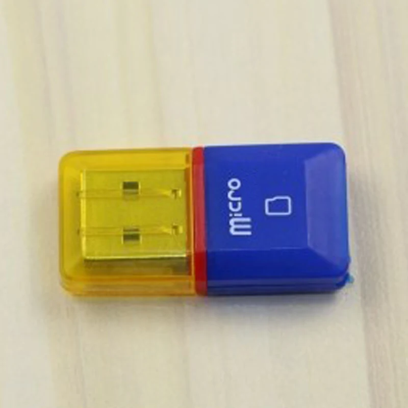 Портативный, цвета леденцов Мини Размер алмаз USB 2,0 Hi-speed Micro HC TF кард-ридер Поддержка 128 МБ-32 Гб отправлено в случайном порядке
