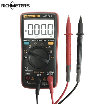 

RM109 Digital Multimeter Square Wave Backlight AC/DC Mini Multimeter probe For Voltmeter Ammeter Ohm Tester Meter 9999 counts