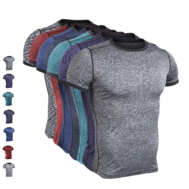 font b Men s b font Tight Running T Shirts Running Dri Fit Shirts Quickly
