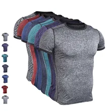 Men’s Tight Running T-Shirts Running Dri-Fit Shirts Quickly Dry Sportswear Soccer Base Layer Breathable Sports Tshirt For Men