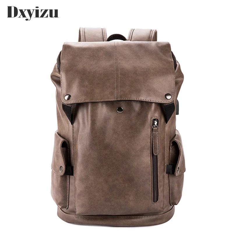 Mochila de Viagem 2019 para Homens Inglaterra Estilo Negócios Casual Qualidade Couro Macio Grande Capacidade Estudantes Universitários Mochilas