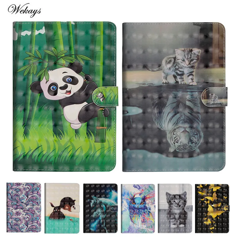 Wekays For Samsung Tab A6 10.1 T580 Cartoon 3D Leather Case For Samsung Galaxy Tab A6 A 6 2016 10.1 T585 T580 SM-T585 Cover Case