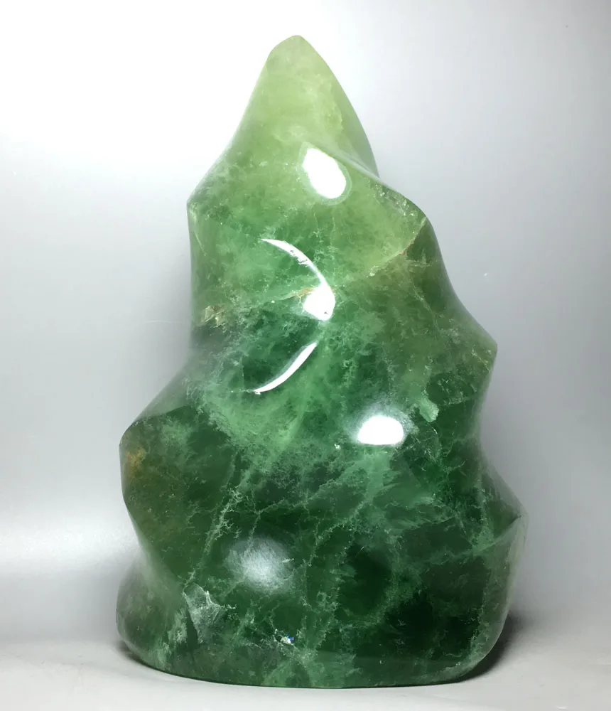 

1651G FLUORITE Flame! NATURAL GREEN FLUORITE Flame Mineral Specimen Crystal Quartz Home Decorations Reiki Fengshui Collection