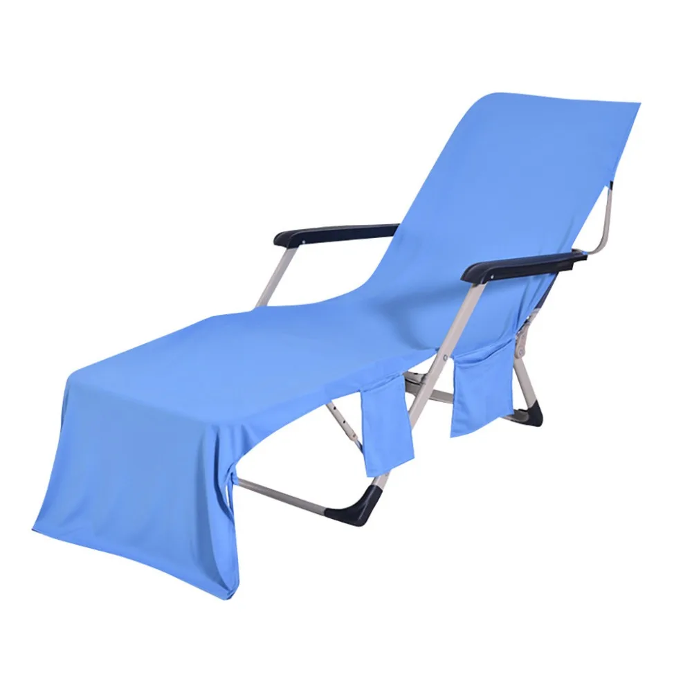 

Chair Beach Towel Lounge Chair Beach Towel Cover Polyester Pool Lounge Chair Cover With Pockets Quick Drying 82.5'' X 28''