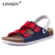 Модные сандалии на пробковой подошве для влюбленных; Новая мужская повседневная Летняя обувь; пляжные сандалии-гладиаторы с пряжкой на ремешке; сандалии унисекс на плоской подошве; Размеры 35-43