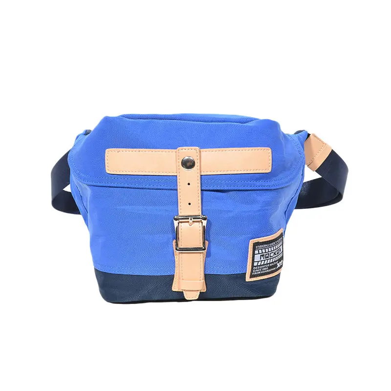 Mackar Twill Kain Oxford Mens Womens Dada Pinggang Tas Padat Warna