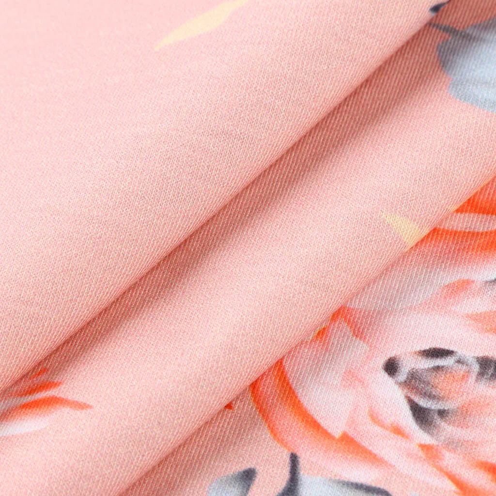 Pregnancy Dress Women's Maternity O-Neck Sleeveless Floral Print Irregular Dresses Robe Grossesse Props Maternity Summer Dresses