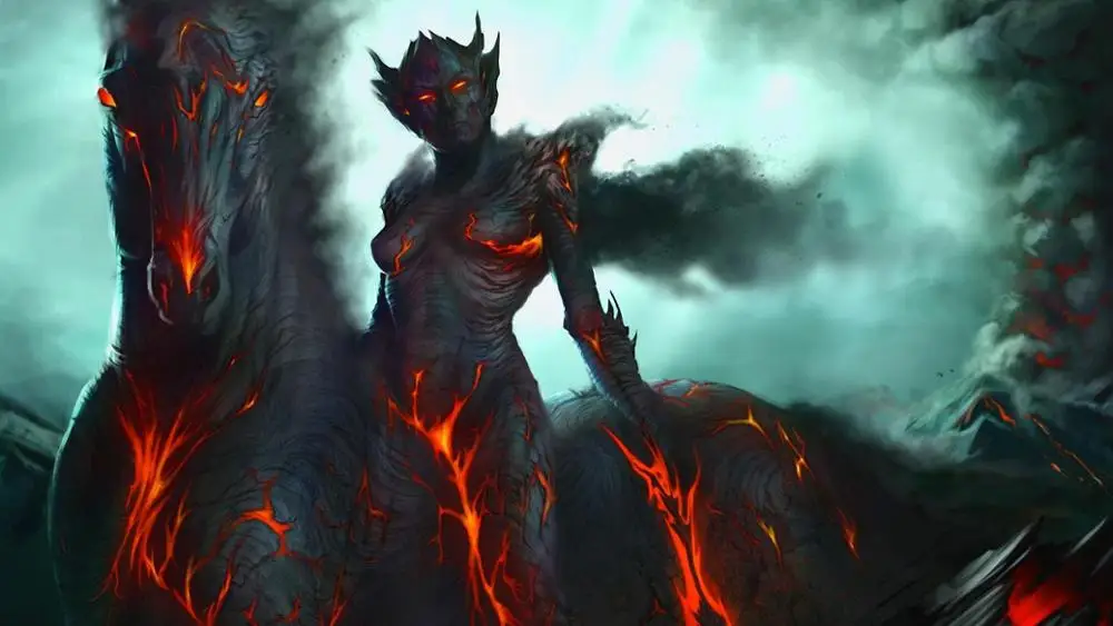 dark demon fantasy warrior horse 4 Sizes Home Decor Canvas Poster Print