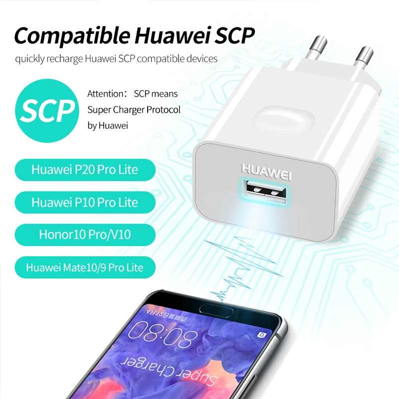 Huawei P20 Pro Lite, зарядное устройство, USB, для путешествий, 22,5 Вт, быстрая,, 5V4. 5A, usb type C, кабель P10 P9 Plus Mate10 Mate9