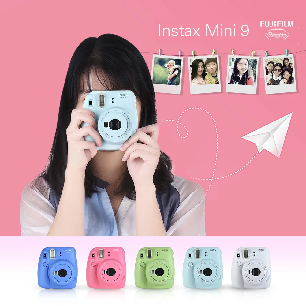 Fujifilm Instax Mini 9 мгновенная камера пленочная камера с зеркалом для селфи 5 цветов Fuji Instax Mini 9 мгновенная камера пленочная камера era