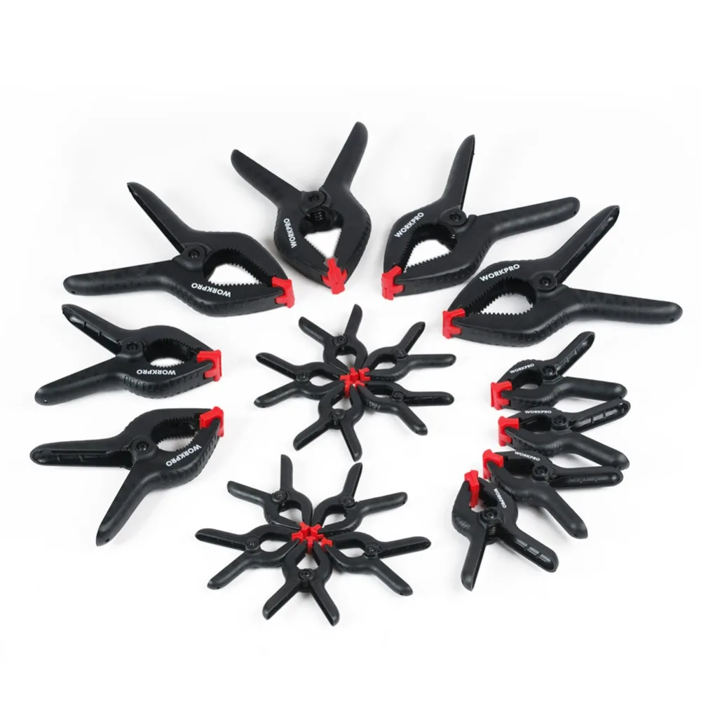 

WORKPRO Heavy Duty Spring Clamps Plastic Clamp Set for WoodWorking DIY Tools 20PCS/lot