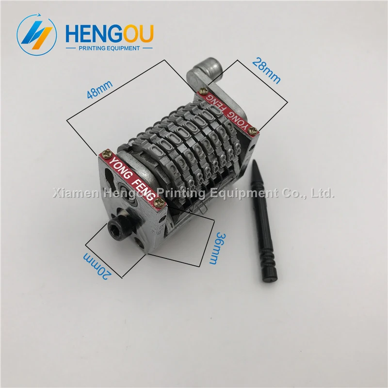 

2 pieces China post free shipping 8 digits numbering machine Horizontal backward jump mode 9876543