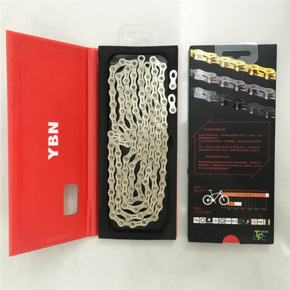 

YBN 22S 33S 11 Speed Bicycle Chain 11S Silver SL Semi Hollow Chain MTB Mountain Road Bike Chains For Shimano Sram Campagnolo