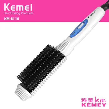 

kemei 2 in 1 hair curler with brush roller prancha de cabelo styling tools ionic curling irons hair straightener comb