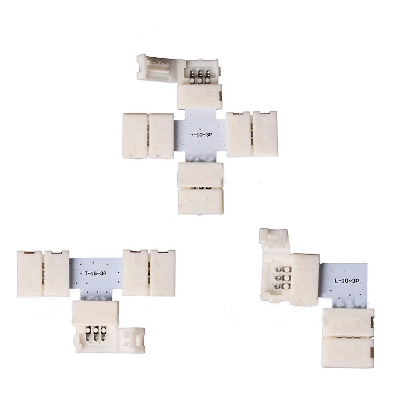 

3pin 10mm width corner Connector T/L/X shape solderless connector For ws2811 ws2812b led strip easy No soldering 10pcs~1000pcs