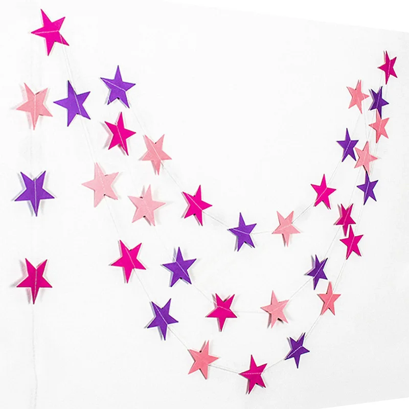 4 метра бумага зеркало звезда гирлянда с днем рождения баннер Baby Shower мальчик девочка Свадебная вечеринка украшения дети первый взрослый