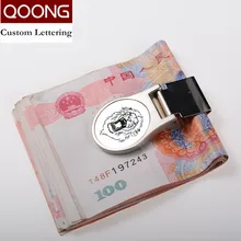 QOONG Custom Lettering Stainless Steel Metal Money Clip Fashion Crafts Novel Cash Clamp Holder Mini Wallet for Men Women 40-011 QOONG Custom Lettering Stainless Steel Metal Money Clip Fashion Crafts Novel Cash Clamp Holder Mini Wallet for Men Women 40-011