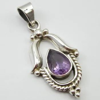 

SOLID Drop AMETHYSTSs Pendant 1.6" ! Factory Direct