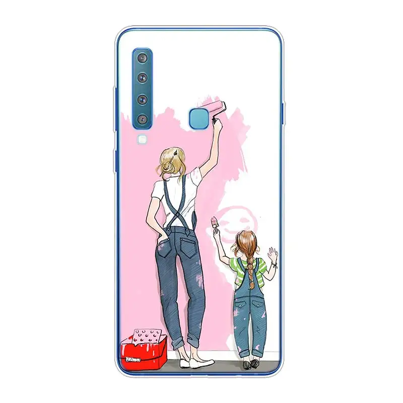 Силиконовый мягкий чехол для телефона с принтом мамы и девочки для samsung Galaxy A9 A8 Star A7 A6 A5 A3 Plus - Цвет: Style 15