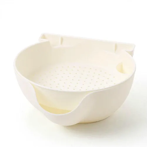 Creative double-layer removable fruit bowl plastic melon fruit drain tray lazy round snacks dried fruit plate mx12301551 - Цвет: Beige