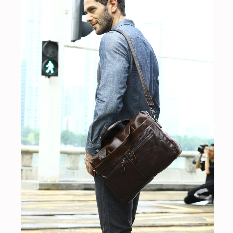 Norbinus мужской деловой портфель из натуральной кожи, сумка для компьютера, мужской портфель для ноутбука, сумка-мессенджер, кожаная сумка через плечо, сумки через плечо