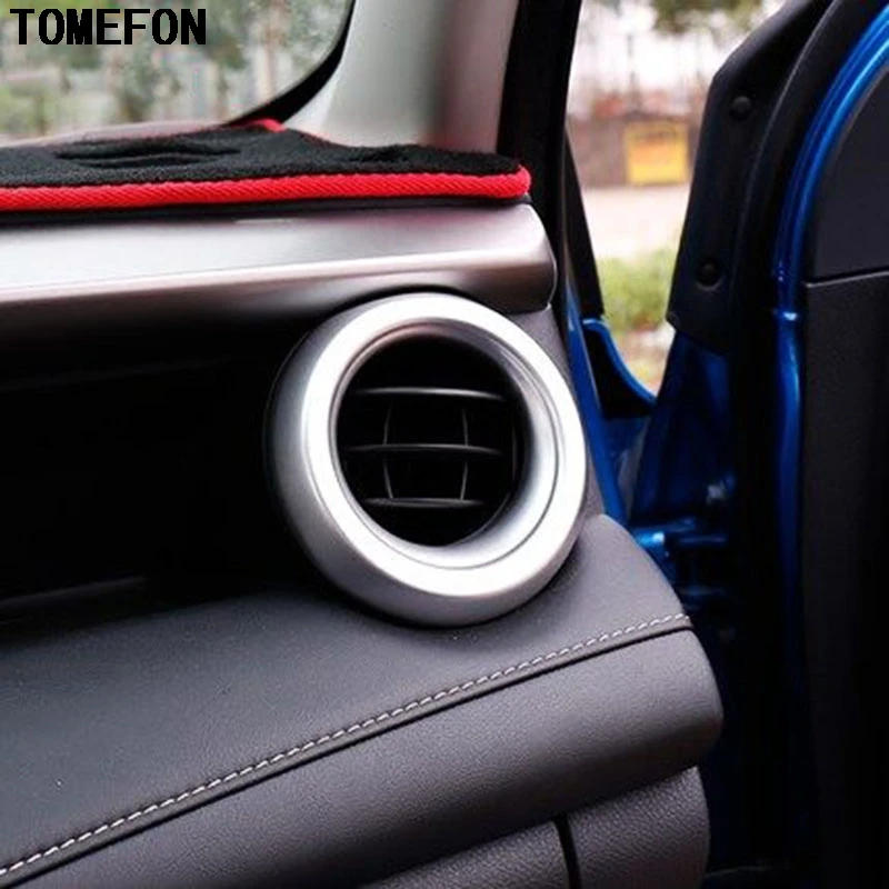 TOMEFON Auto Accessories 2PCS For Toyota RAV4 RAV 4 2016 ABS Matte Chrome Decoration Air Vent Frame Cover Trim | Автомобили и