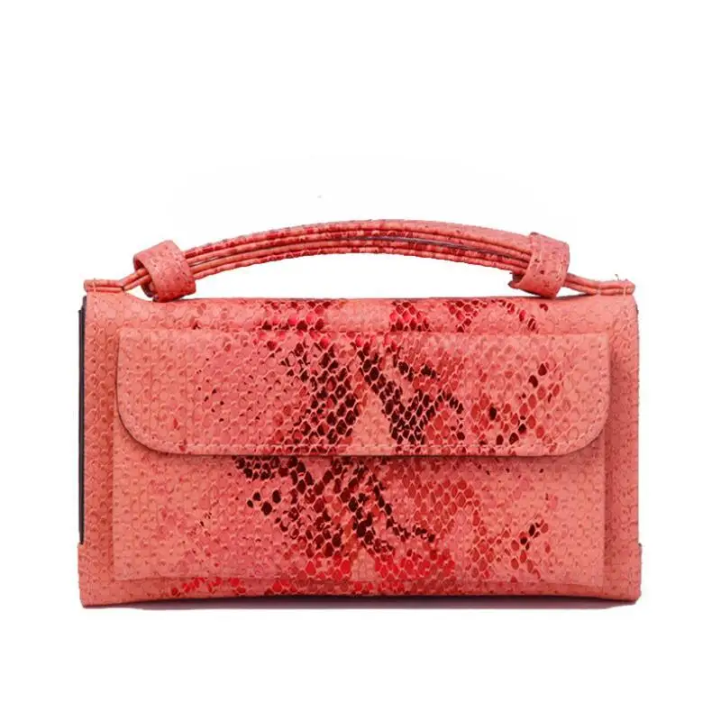 New Style Luxury Handbags For Women Genuine Leather Day Small Clutch One Chain Shoulder Cross-body Bags Crocodile Pattern Purse - Color: Gloss orange