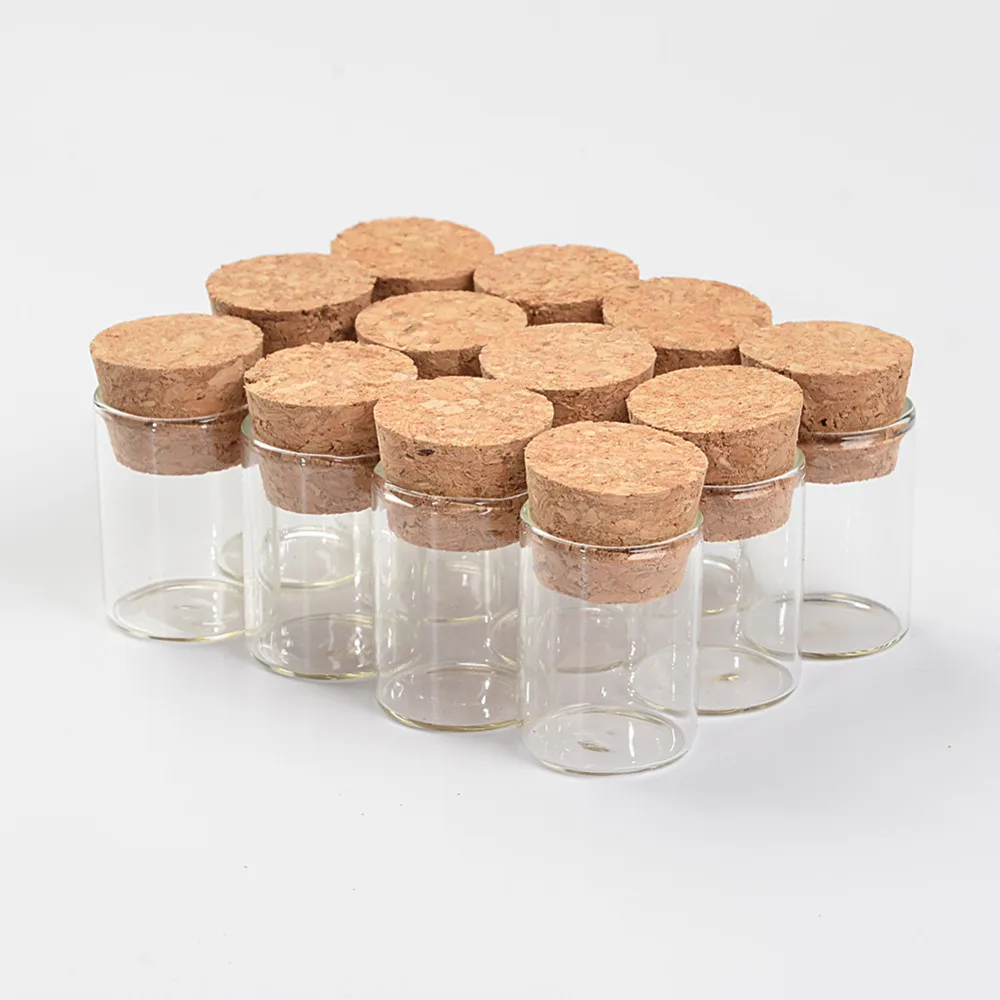 

22*30mm 5ml Mini Glass Vials Jars Packaging Bottles Test Tube With Cork Stopper Empty Glass Transparent Clear Bottles 100pcs/lot