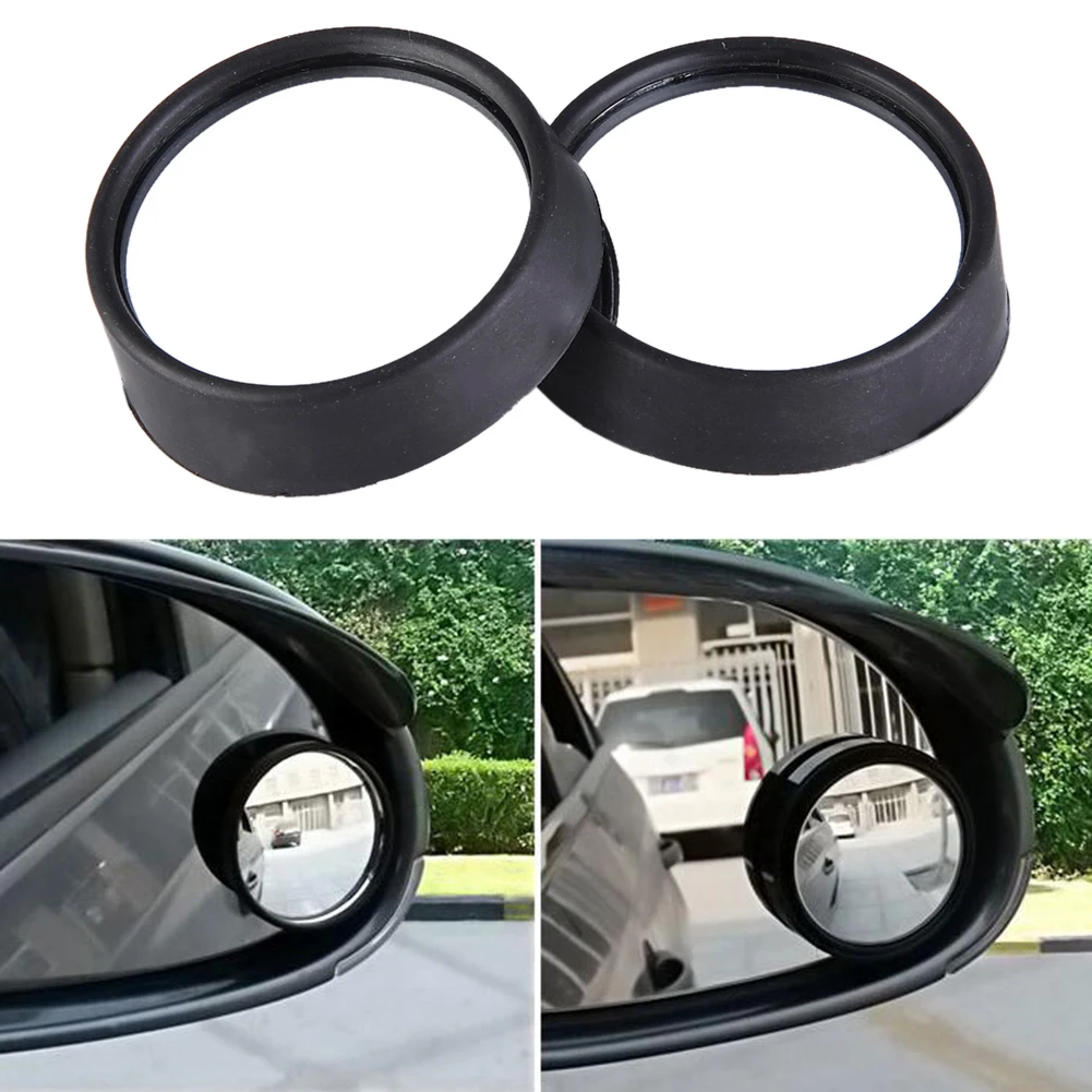 2Pcs Silver Tone Car Round Convex Wide Angle Blind Spot Rear View Mirror 2/" Dia