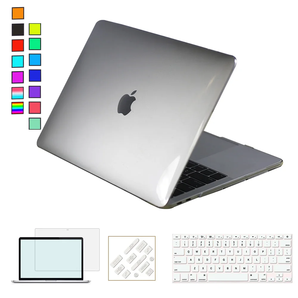 Для нового Macbook Air 13 чехол+ клавиатура чехол для Apple Macbook Air Pro retina 11 12 13 15 Mac Book 15,4 13,3 дюймов чехол для ноутбука - Цвет: Crystal Clear