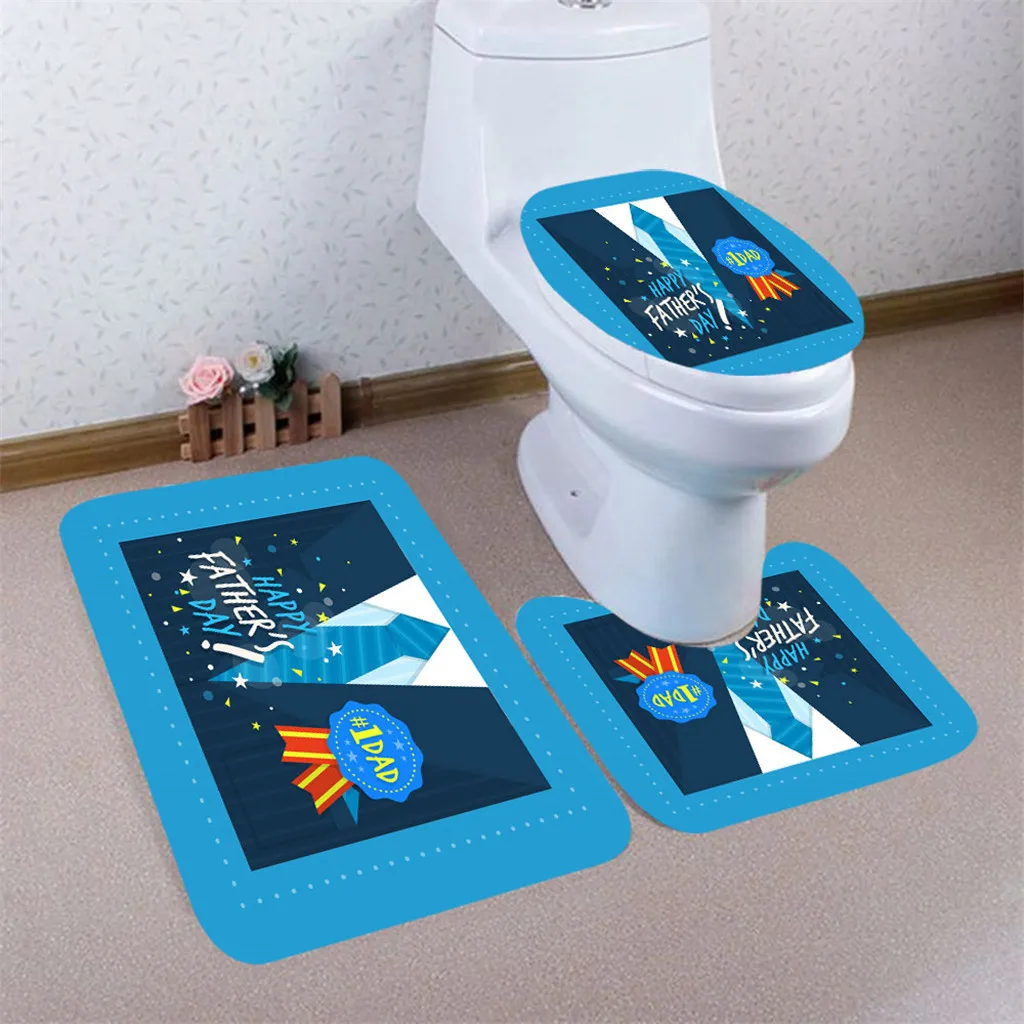 3pcs Father's Day Non-Slip Bath memory carpet rugs toilet funny bathtub Room living room door stairs bathroom foot 19June10