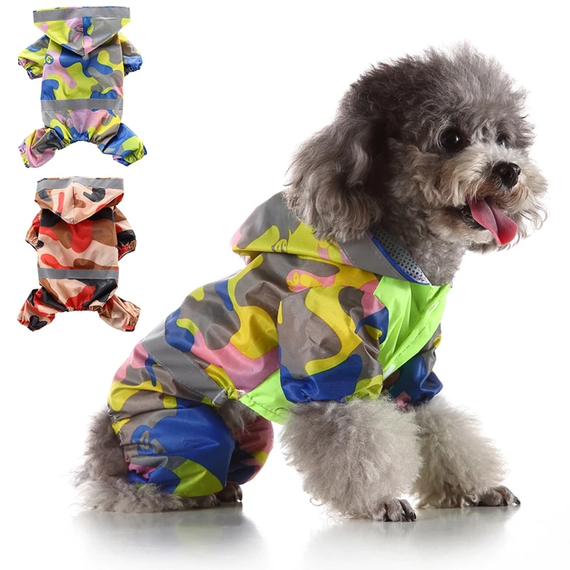 Cute Camouflage Color font b Pet b font Dog Raincoat For Small Dogs Waterproof font b